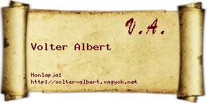 Volter Albert névjegykártya
