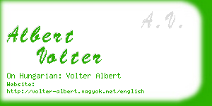 albert volter business card